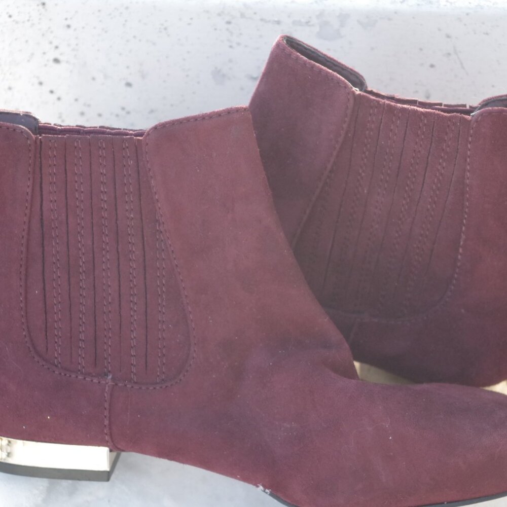 Suede Burgundy Ankle Boots